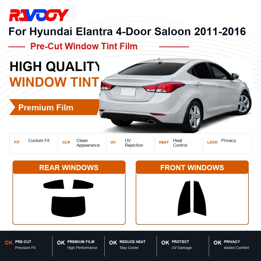 Privacy Screen Protector - Premium voorgeknipte raamfolie voor Hyundai Elantra