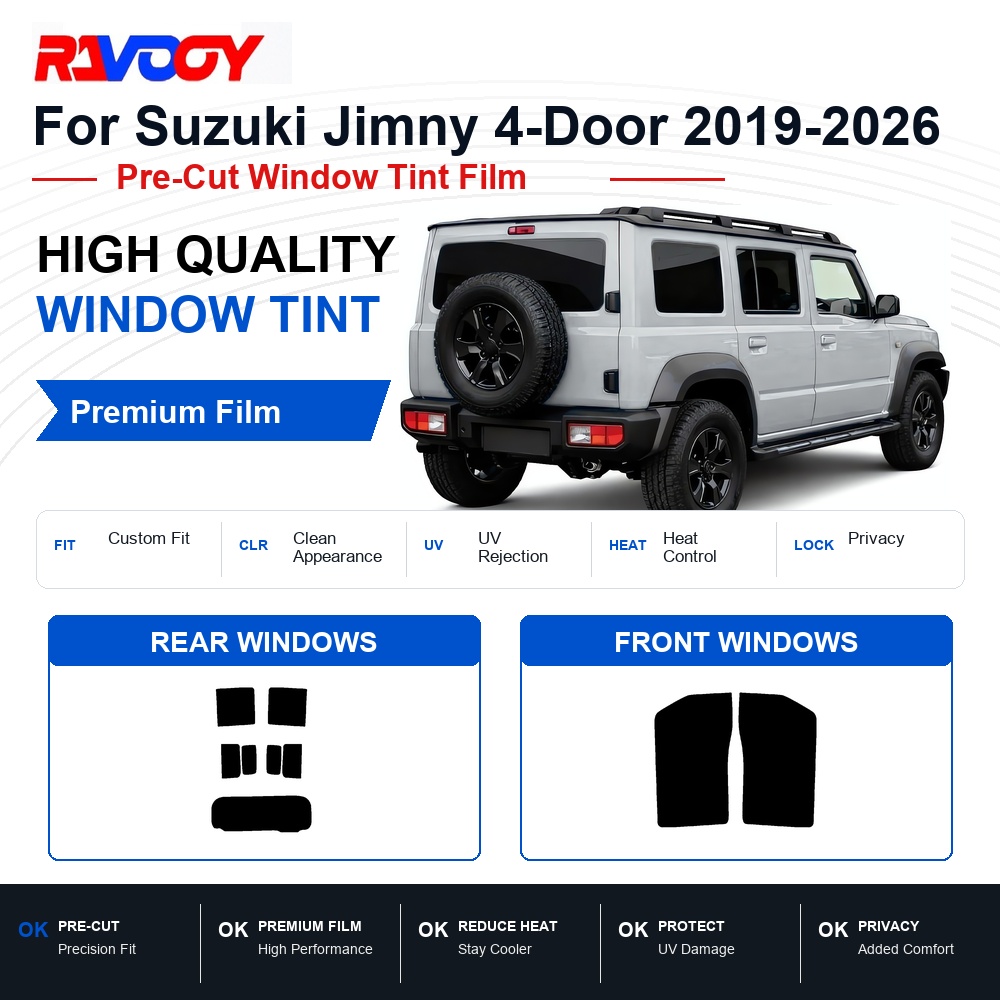 Privacy Screen Protector - Premium voorgeknipte raamfolie voor Suzuki Jimny