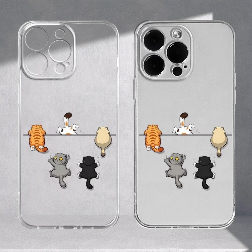 Apple Iphone 15 - Vijf schattige kattenprint telefoonhoesjes voor iPhone
