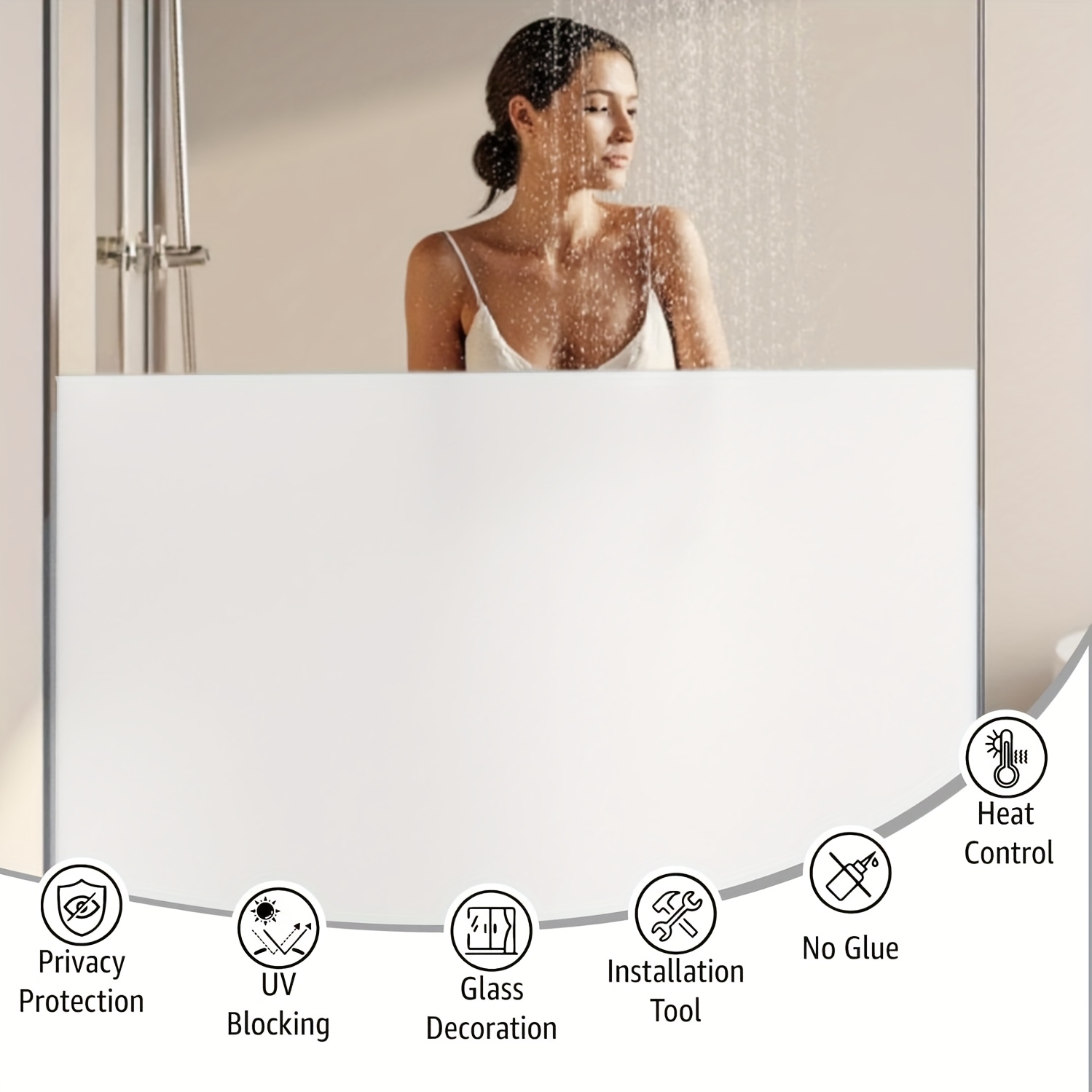 Privacy Screen Protector - Witte matte privacy raamfolie, statisch klevend,
