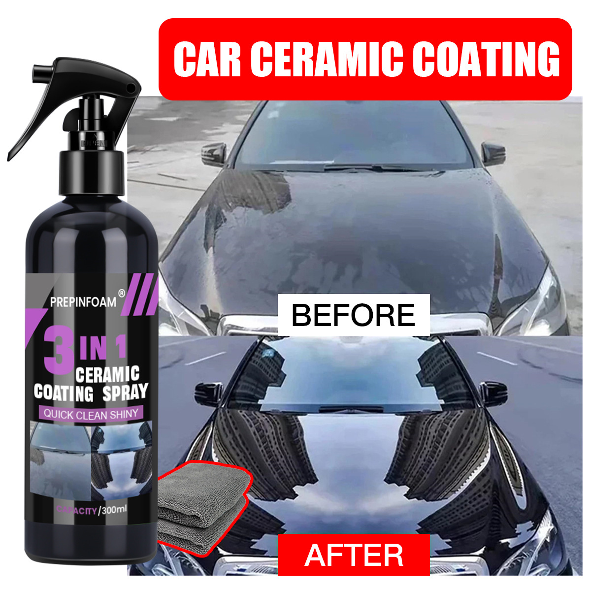 Nano Liquid Coating - Snelle reiniging, vlekkenverwijdering, autospray, glansverhogende nano-kristal